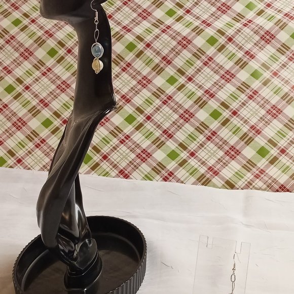 Steel Homemade Hand Crafted Dangled Earrings with Acrylic Beads #58 - Picture 6 of 14